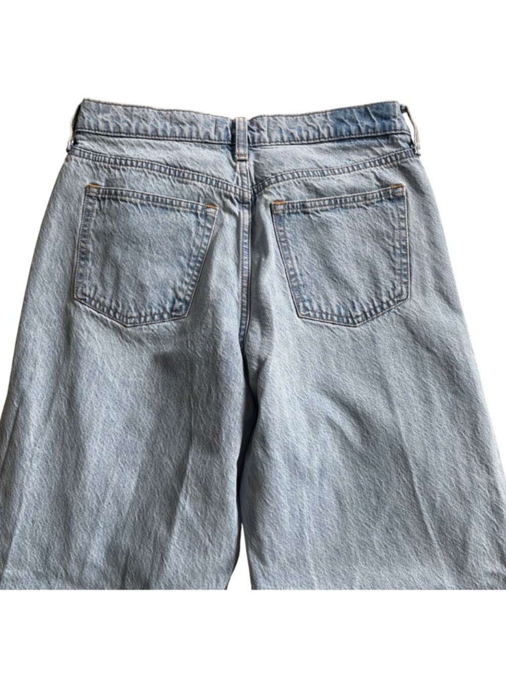 Abercrombie & Fitch Curve Love Low Rise Ultra Loose Jeans 27L Frayed Hem Light - Picture 8 of 9